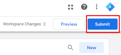 Submit GTM changes