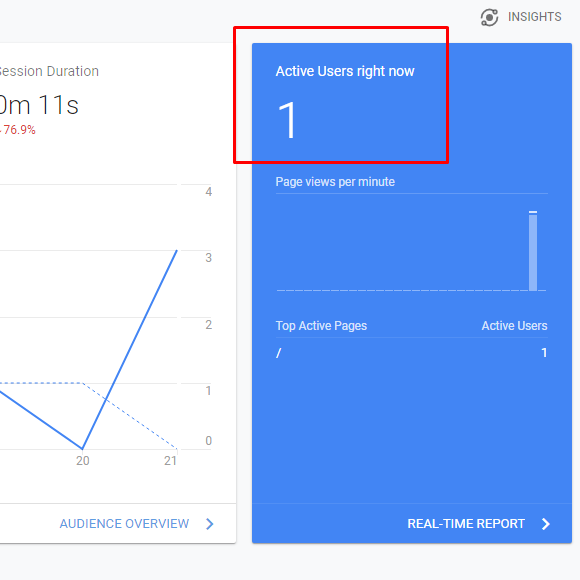 Verify Google Analytics setup in real-time report