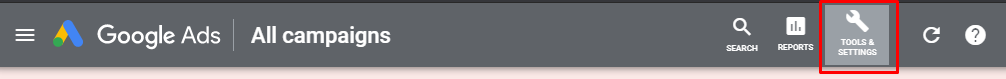 Google Ads conversion tracking Tools and Settings section.