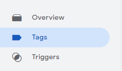 Tags section in Google Tag Manager