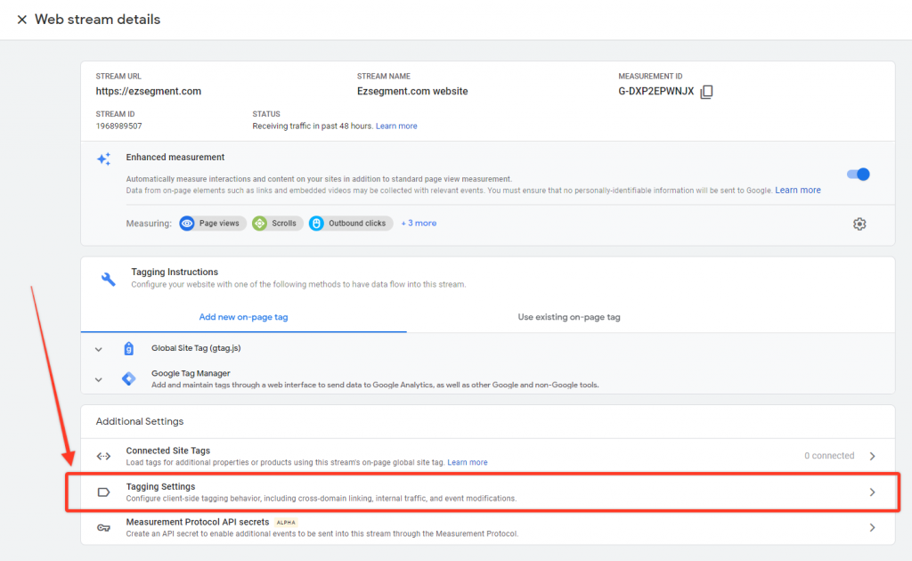Tagging settings in GA4