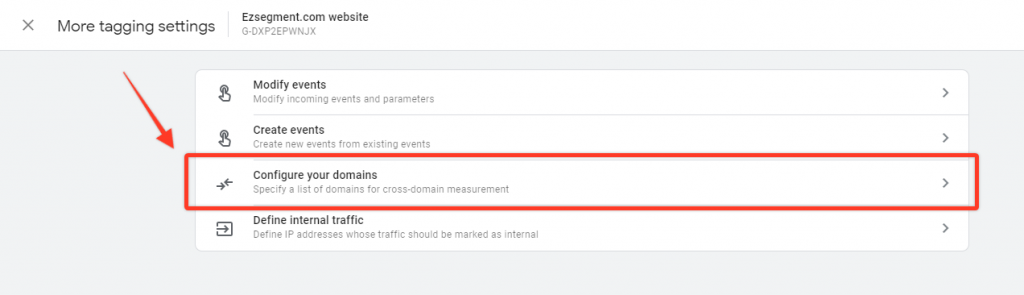 Configure domain settings in GA4