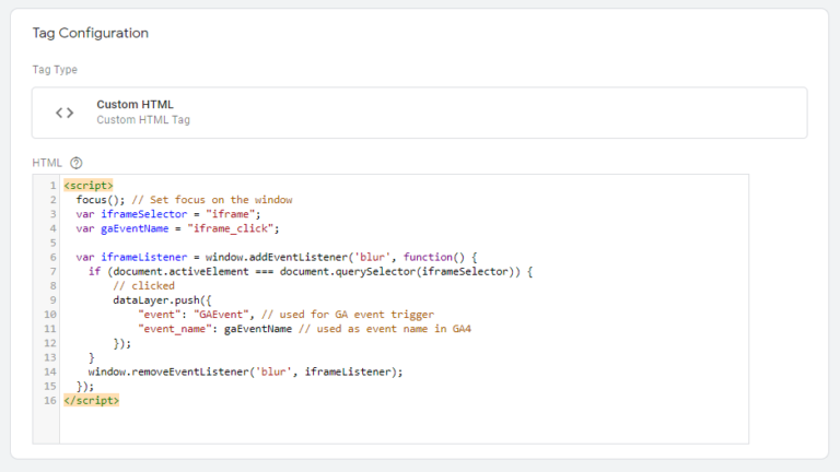Tracking iframe interactions using GTM