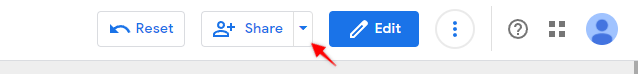 Data Studio share button