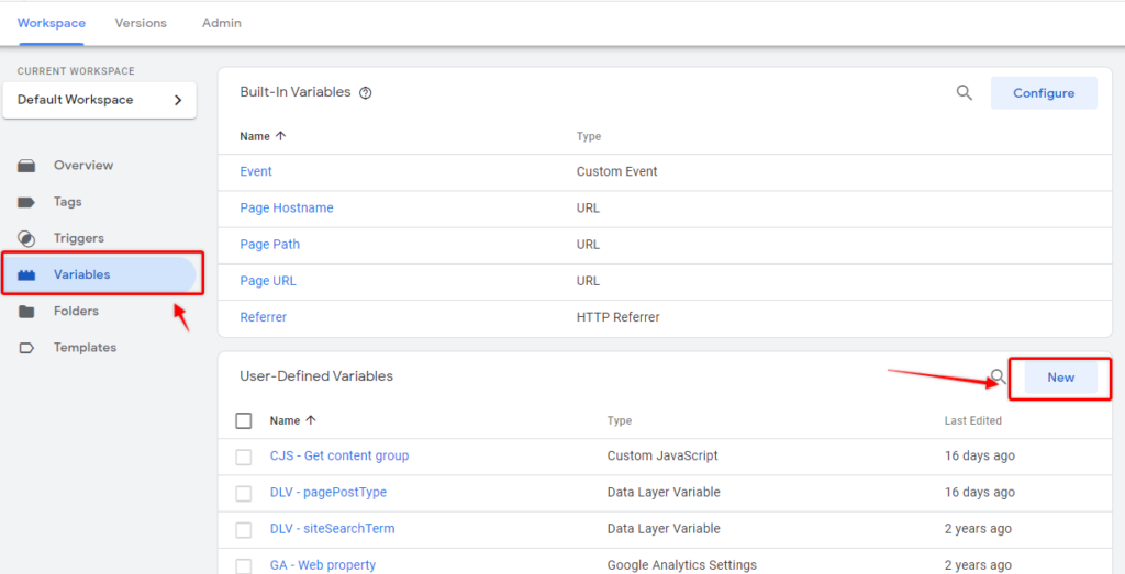 How to create new user variable in Google Tag Manager