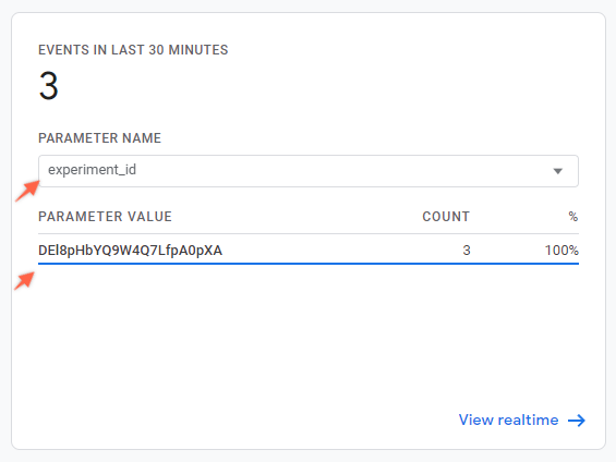 experiment_id parameter in GA4