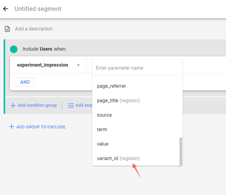 Register variant_id in GA4