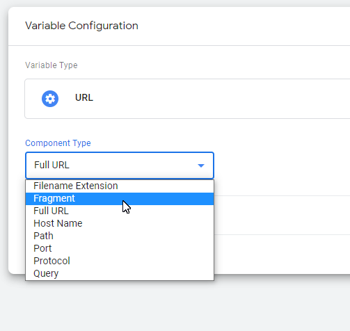 URL variable component selection