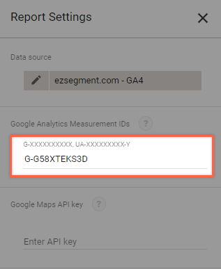Data Studio Google Analytics Measurement IDs