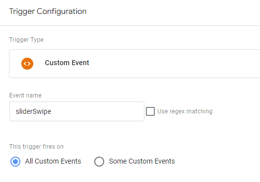 Slider swipe custom event in GTM