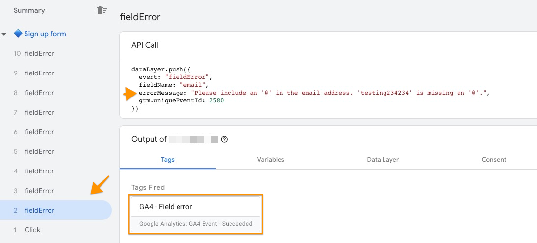 Input field error tracking in Google Analytics 4 and Google Tag Manager